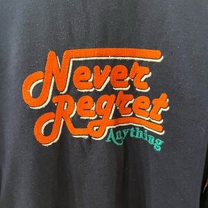 Max Blue Sweatshirt with Orange and Green Text
